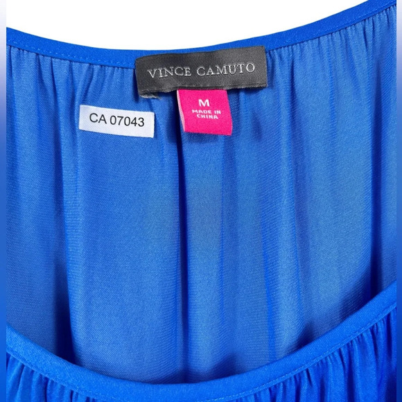 Vince Camuto flowy camisole top, M, royal blue, satiny Summer Resortwear Chic - Picture 5 of 9